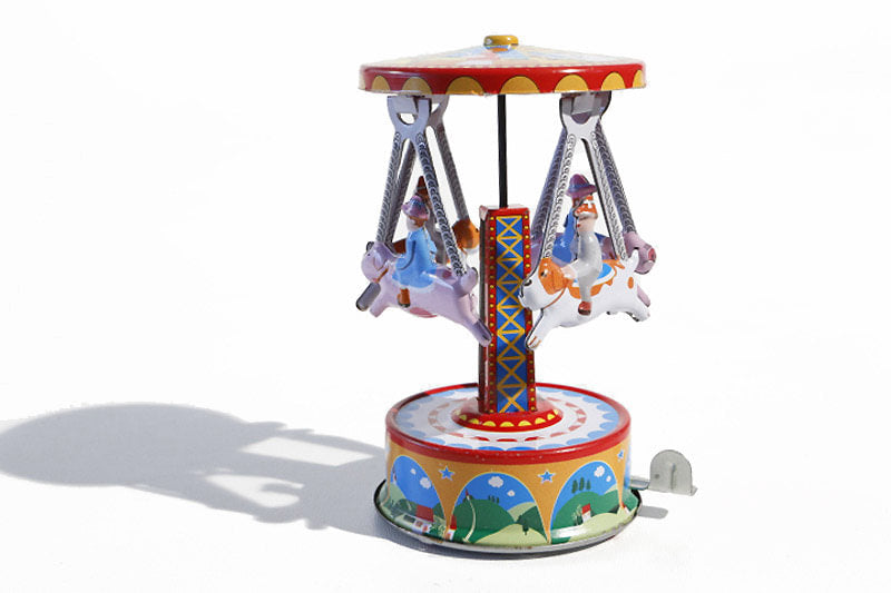 Colourful animal carousel tin toy