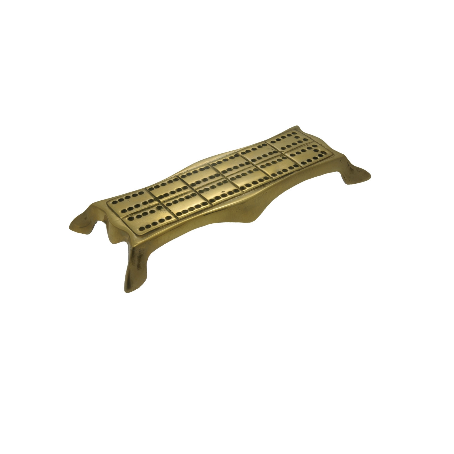 Antique Ornate Brass shaped cribbage board