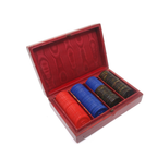 Red leather chip case
