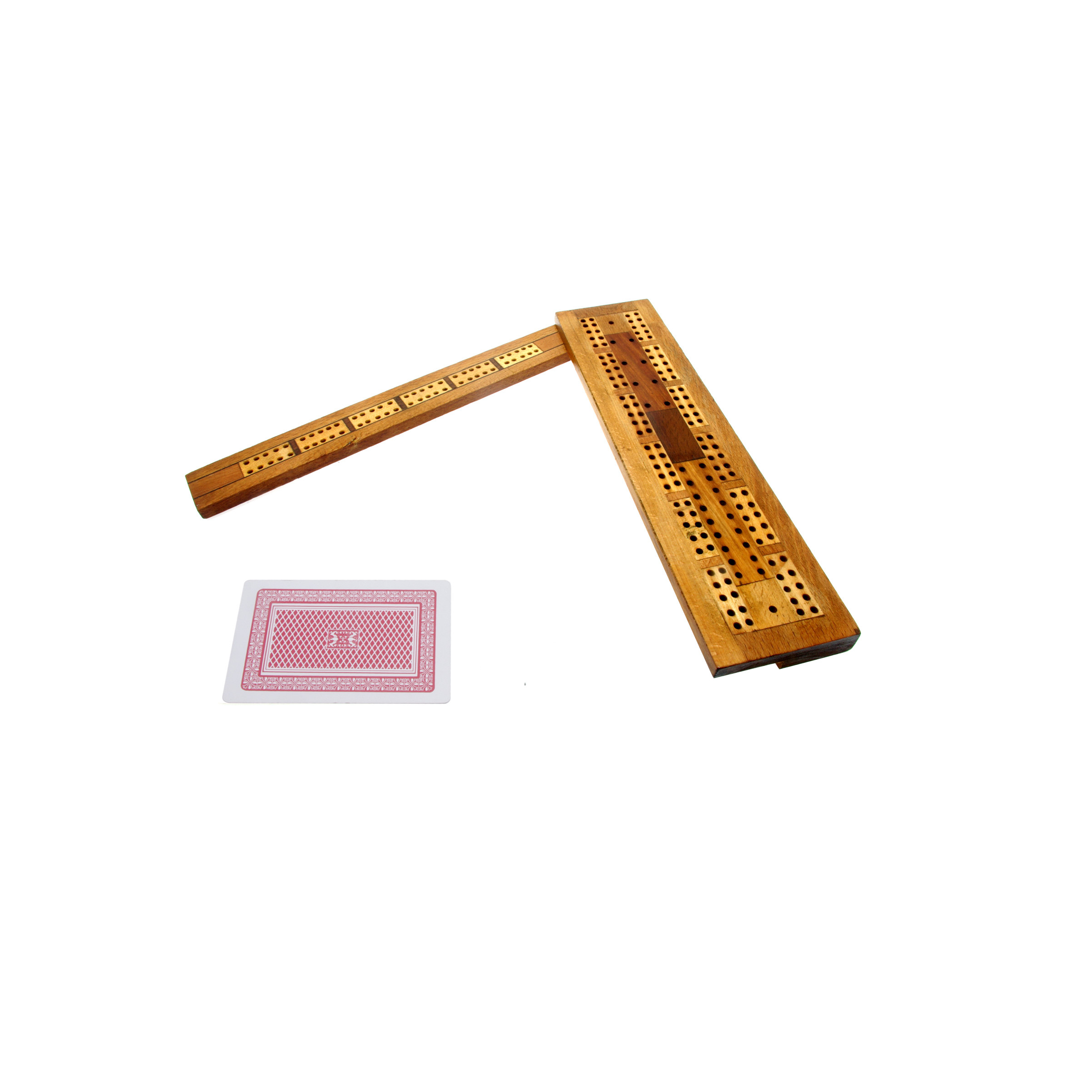 Extendable 3-track antique cribbage board

