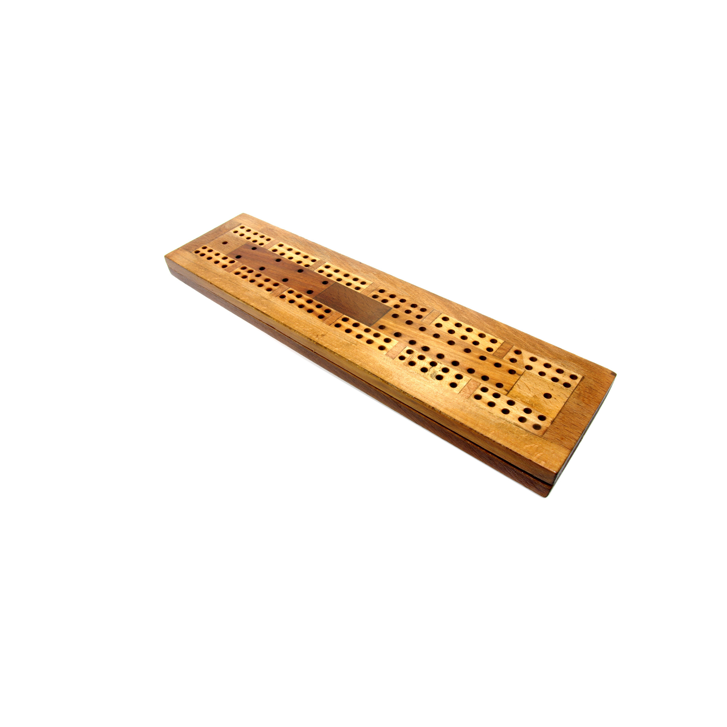 Extendable 3-track antique cribbage board

