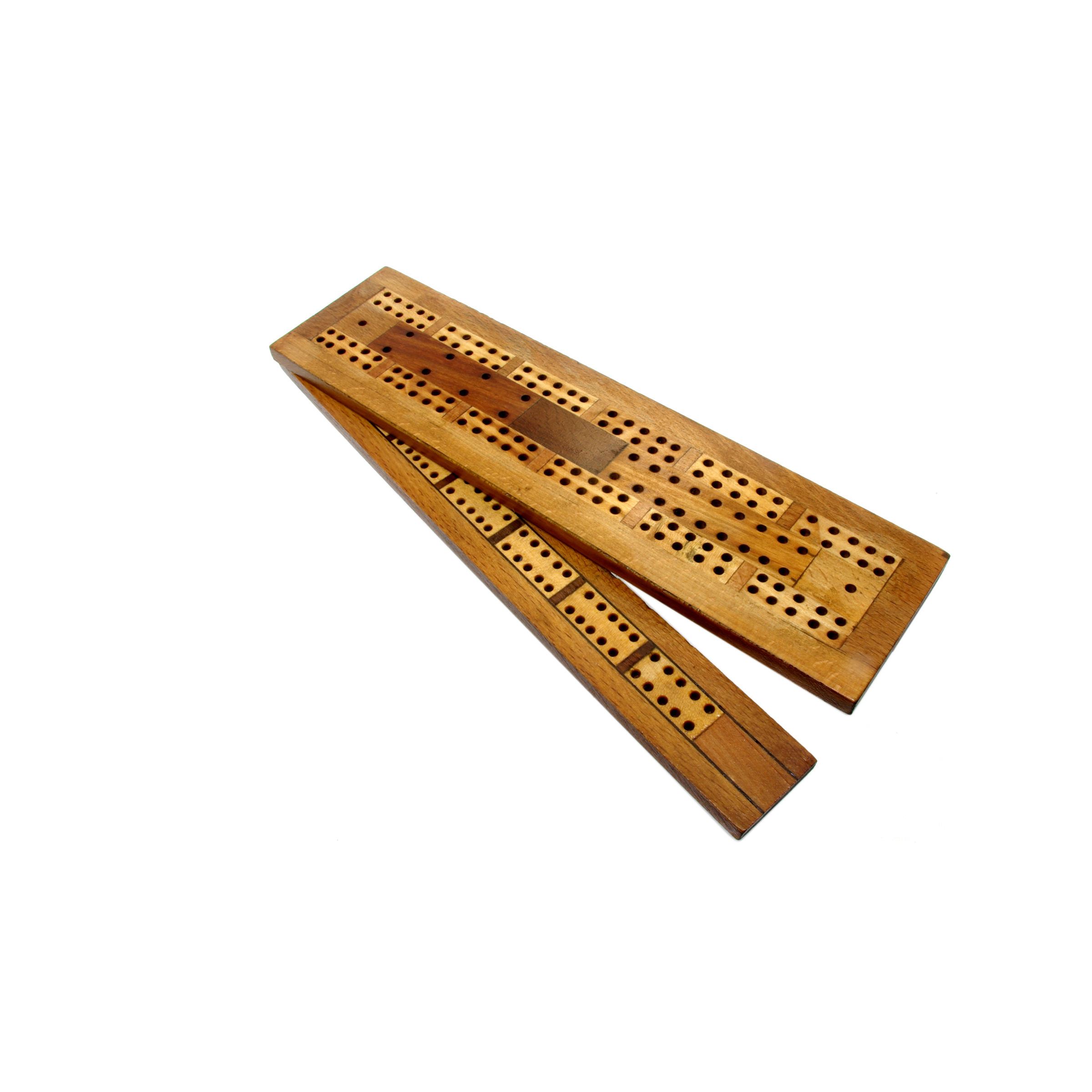 Extendable 3-track antique cribbage board
