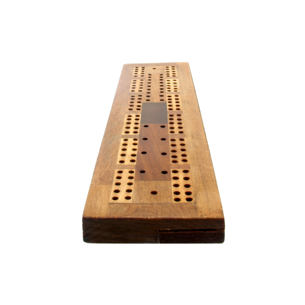 Extendable 3-track antique cribbage board

