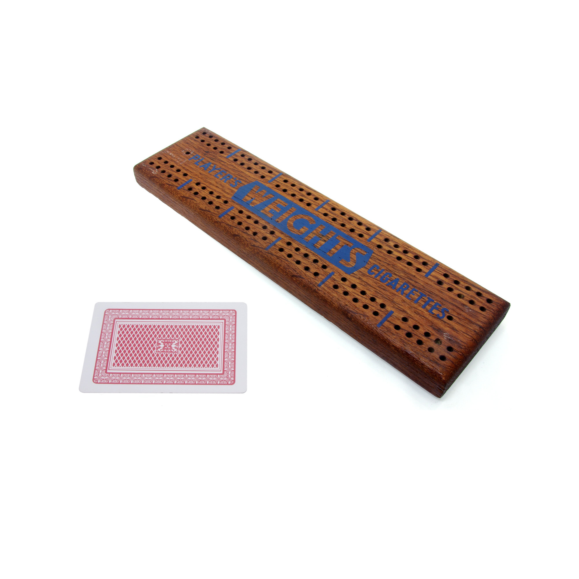 Antique Player's Weights advertising cribbage board
