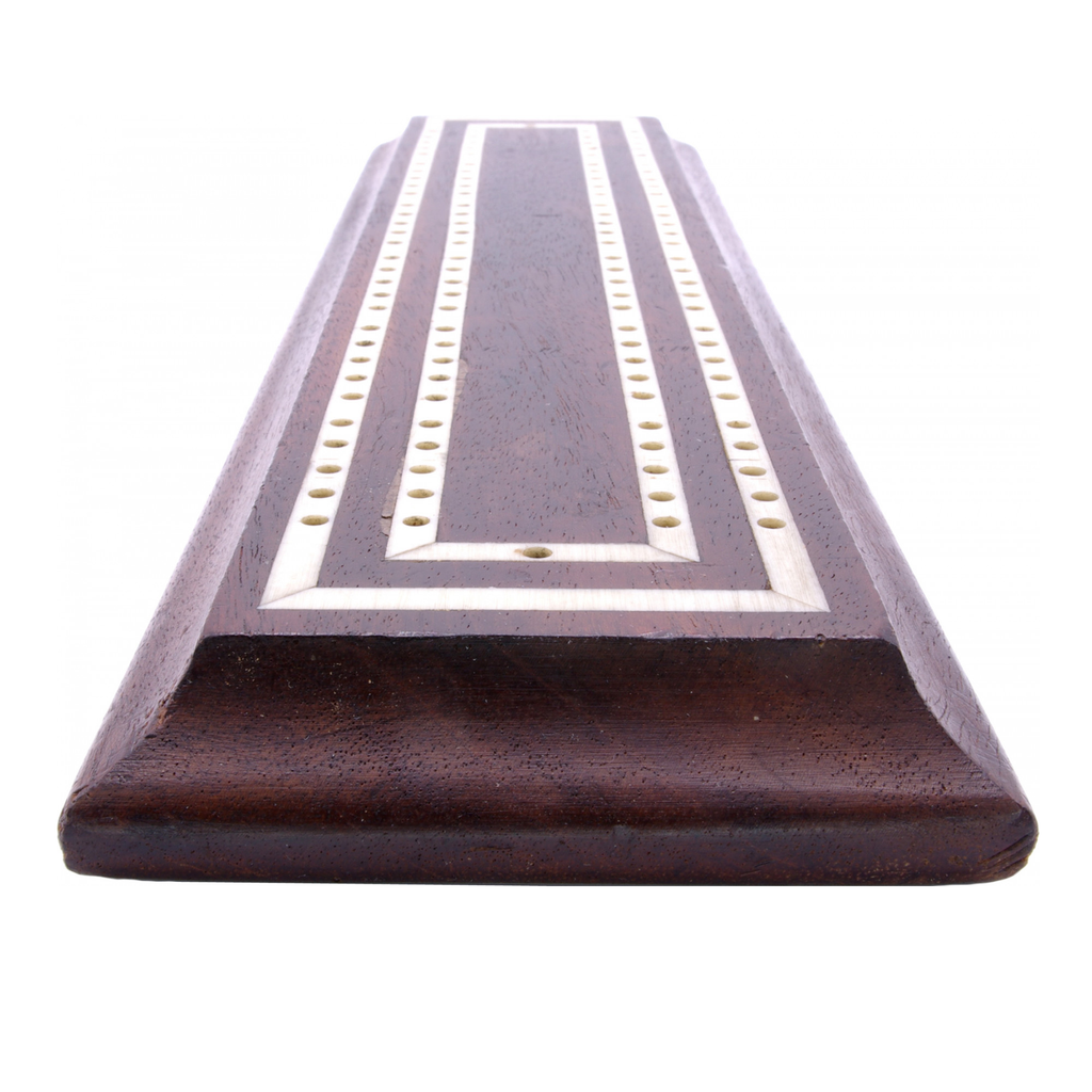 Inlaid Mahogany & Bone Cribbage board