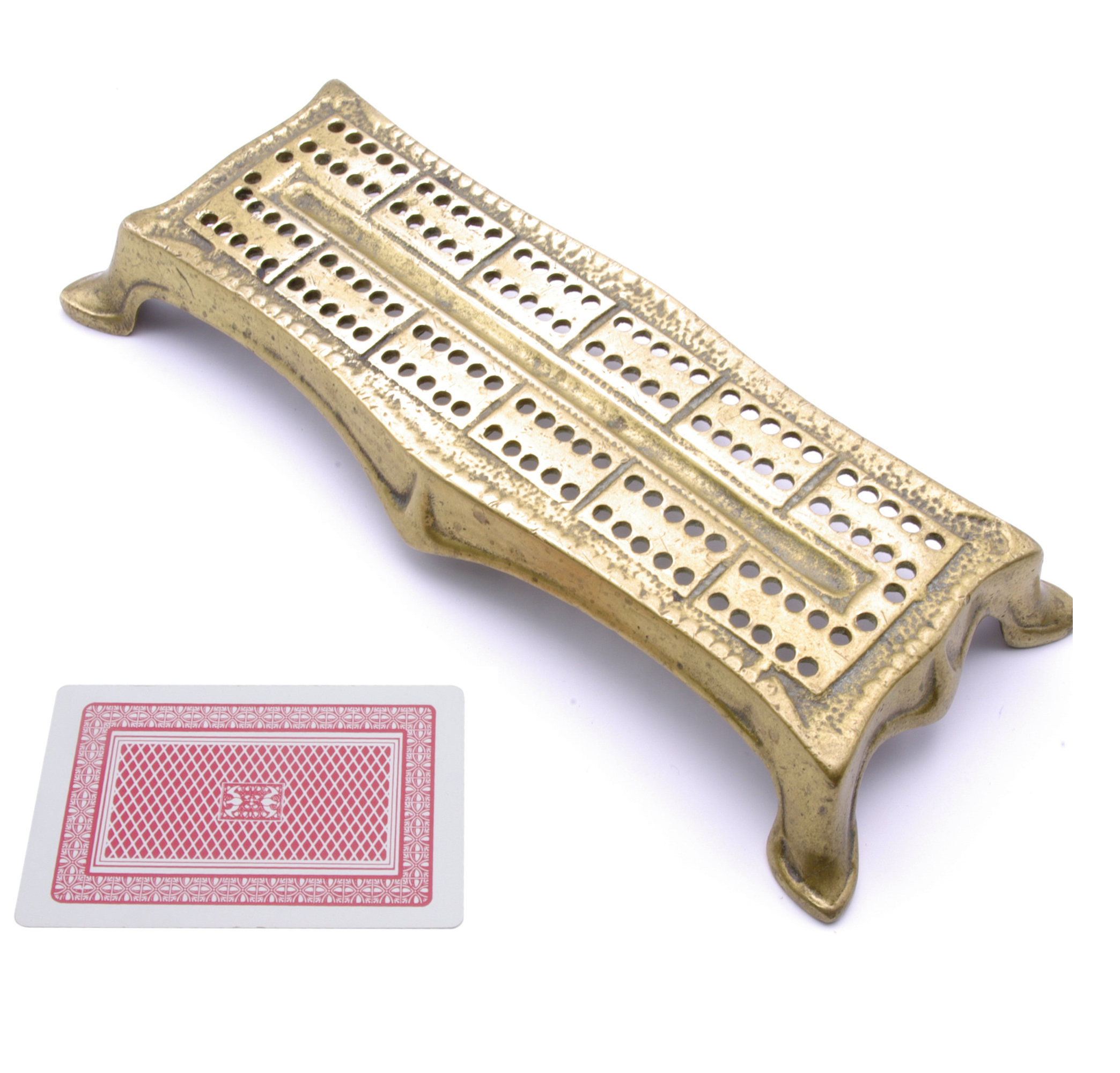Large Brass shaped cribbage board