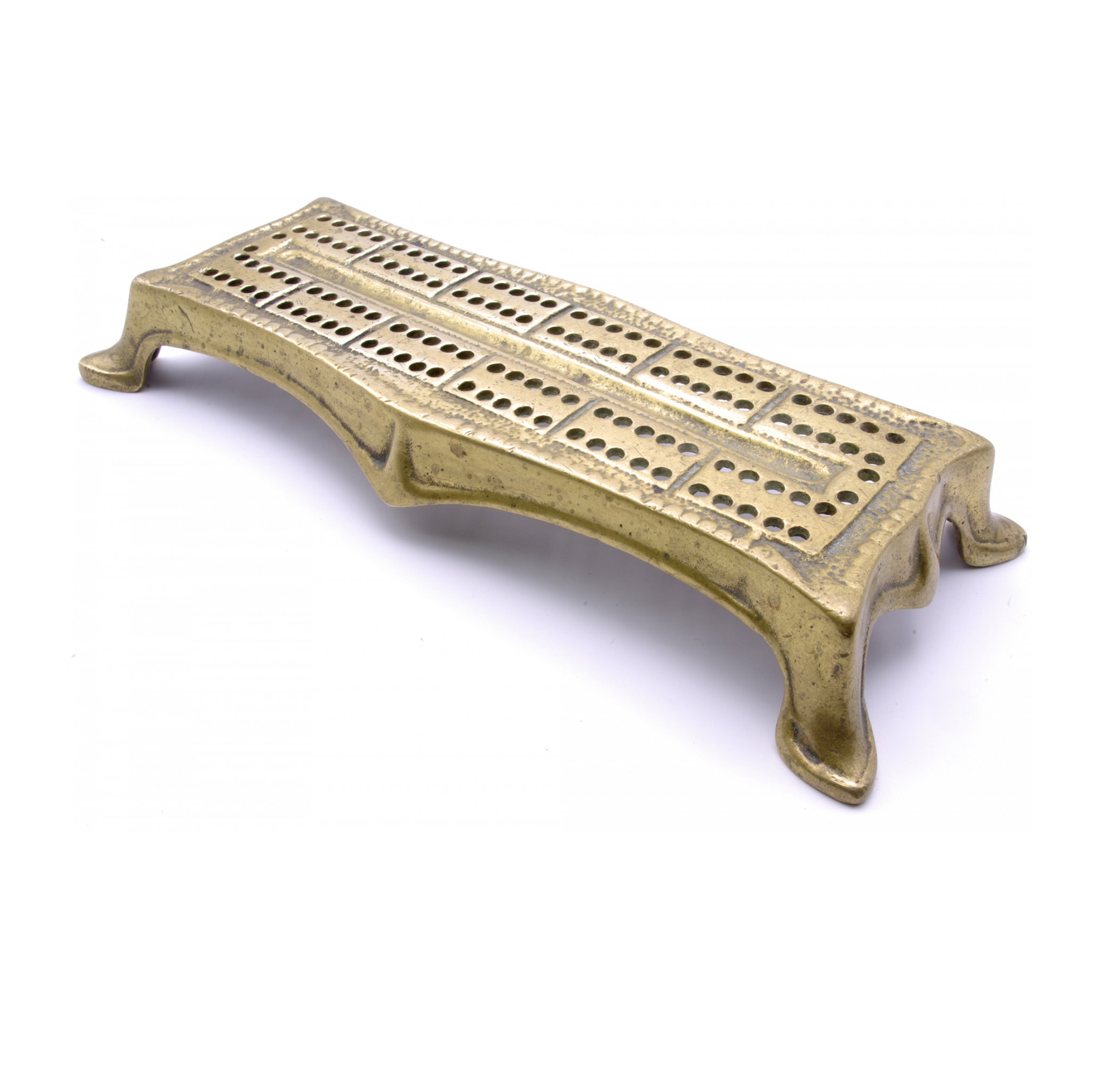 Large Brass shaped cribbage board