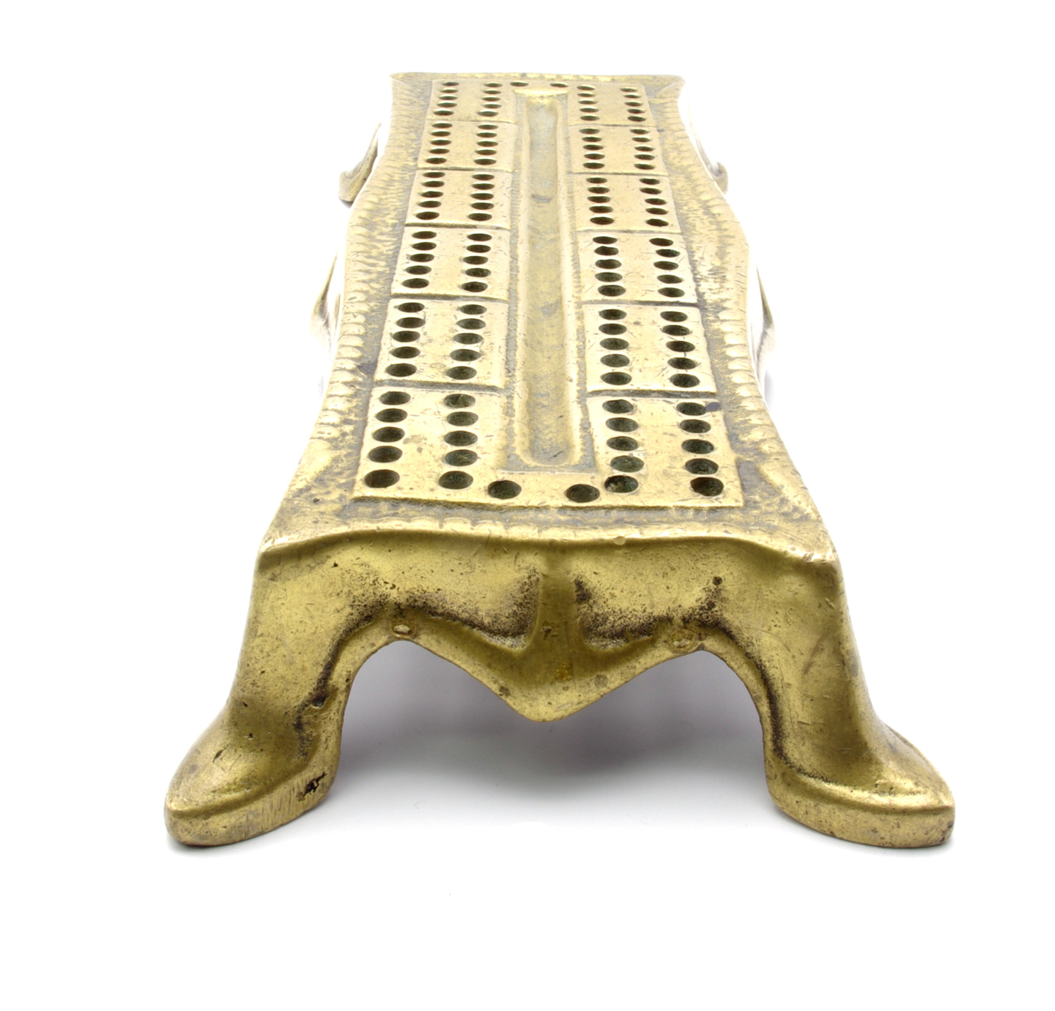 Large Brass shaped cribbage board