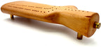 Rifle-butt cribbage board.