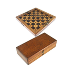 Antique Travel Chess Board
