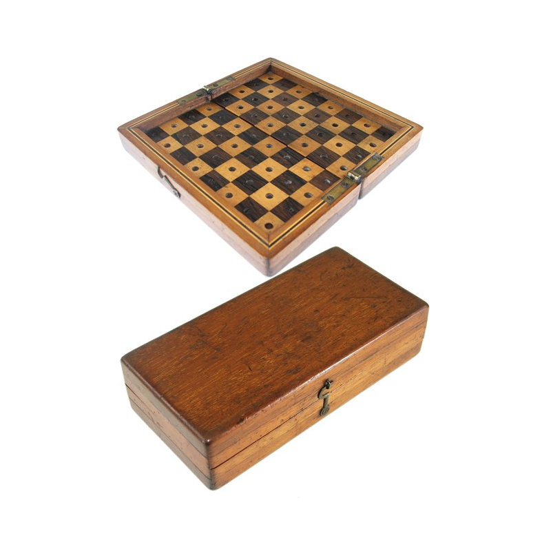 Antique Travel Chess Board
