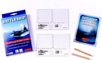 Battleship game with instructions, pencils and battleship pads.