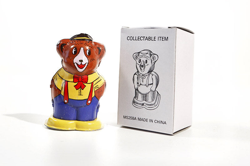 bear tin toy with its packaging