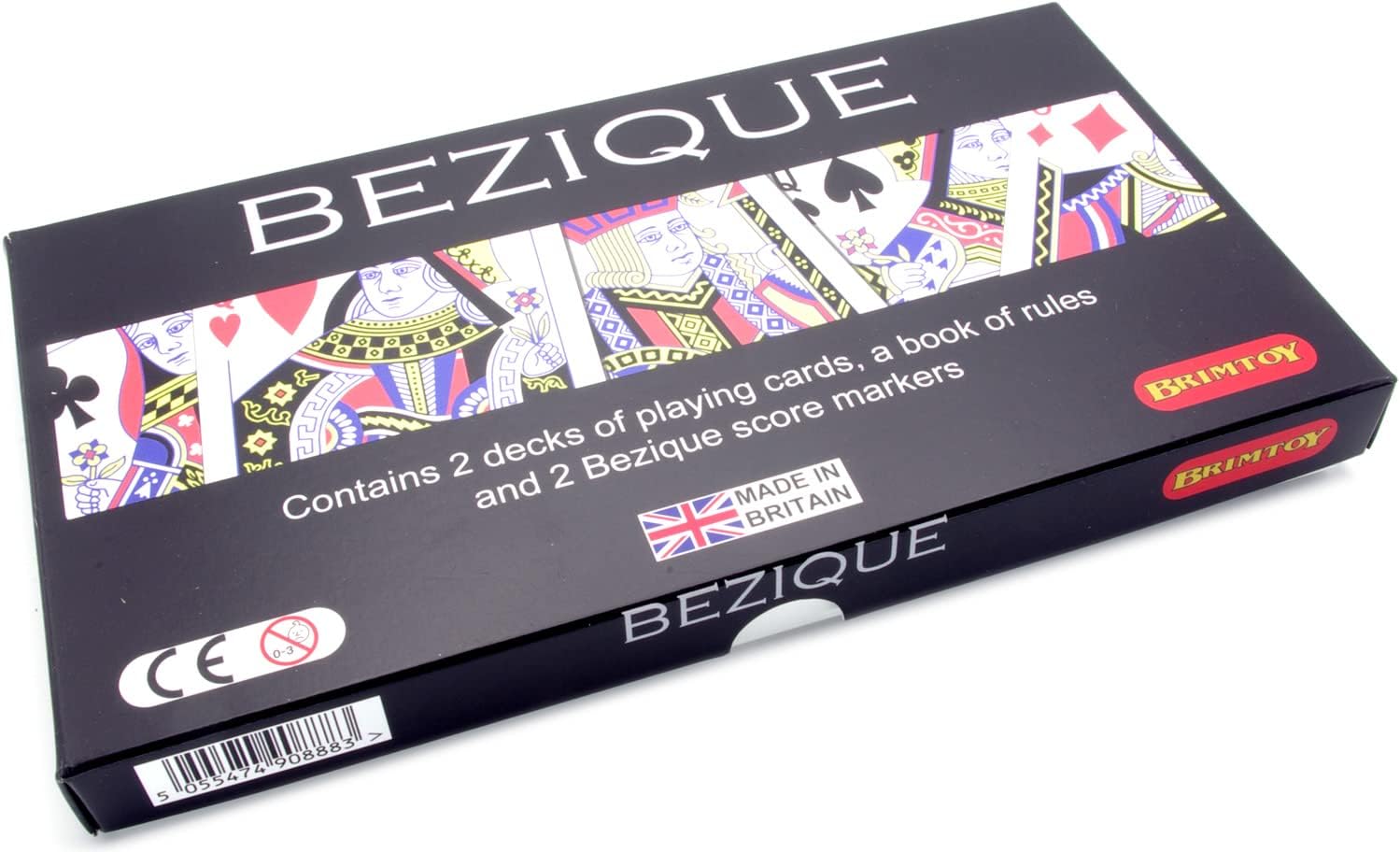 Bezique game packaging with playing card design