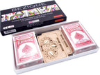 Bezique boxed game with wooden score markers and playing cards