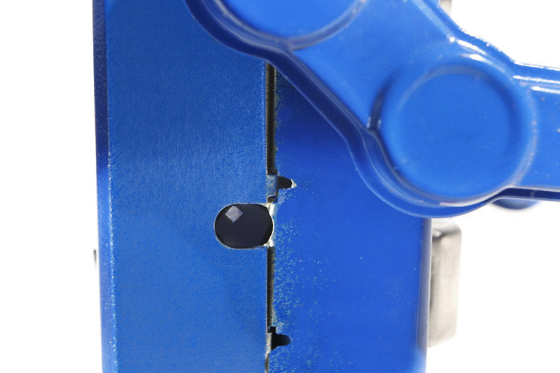 Close up of big blue robot tin toy 