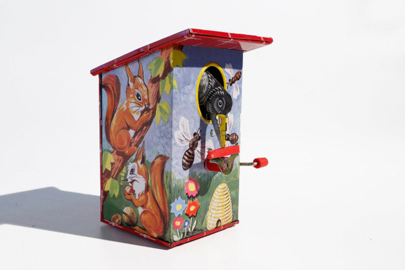 Decorative bird bank tin toy