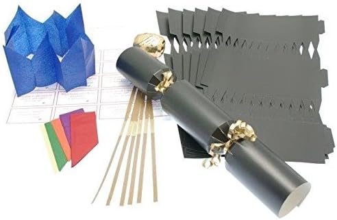 Black make your own Christmas crackers with jokes, hats, snaps and ribbon