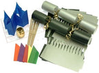 Black & Silver make your own Christmas crackers with jokes, hats, snaps and ribbon