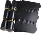 black crackers with gold ribbon and cracker blanks