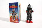 Black planet Vintage robot tin toy  with its packaging