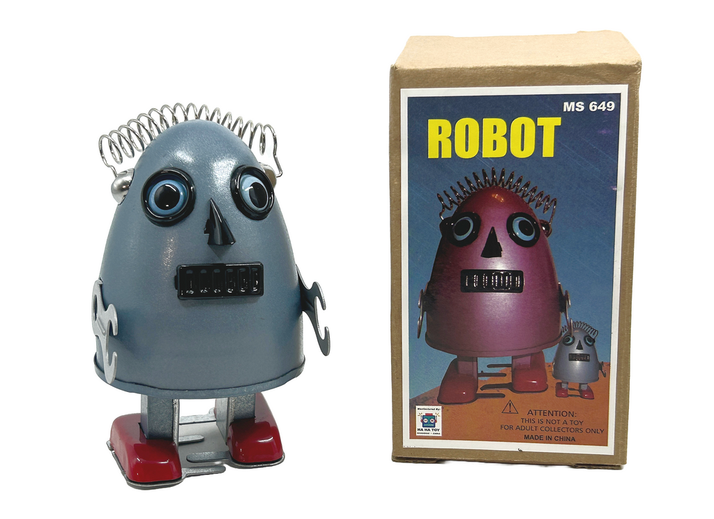 Blue Egg man robot - Collectable Tin Toy