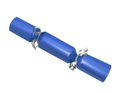 Blue  cracker with silver ribbon