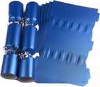 Blue crackers with silver ribbon and blue cracker blanks