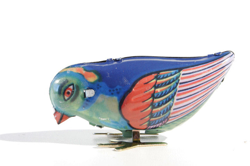 Colourful Blue Bird Tin Toy
