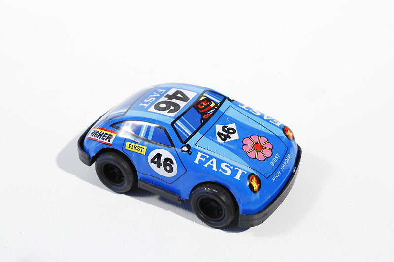 Blue race car tin toy  with the number 46