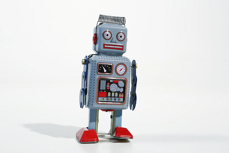 Blue Radar Vintage-style robot tin toy 