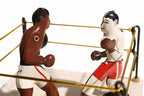 Close up of Boxing Ring & Boxers tin toy