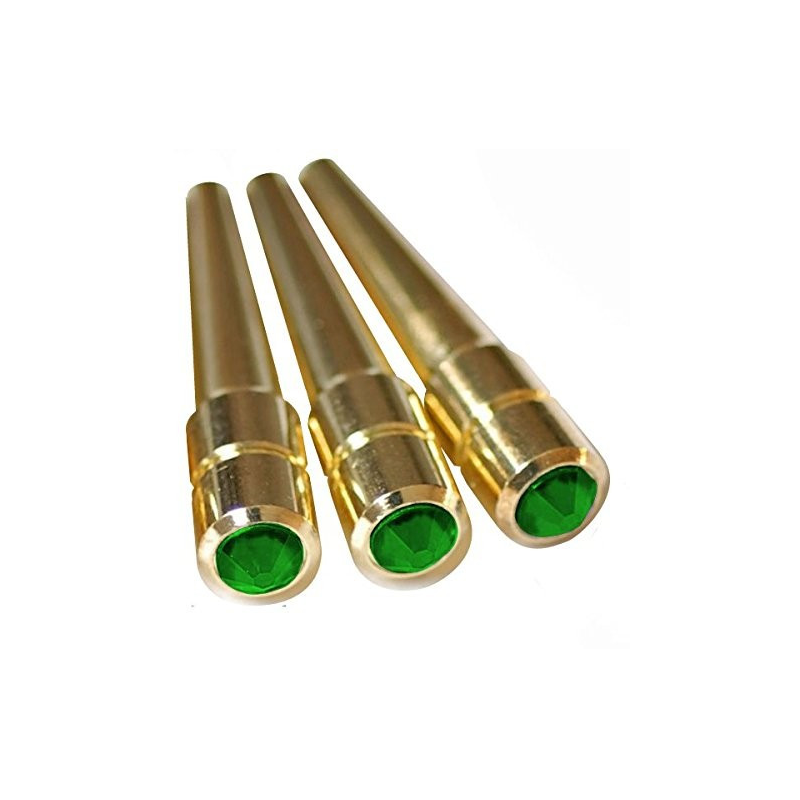 Green Austrian Crystal Brass cribbage pegs
