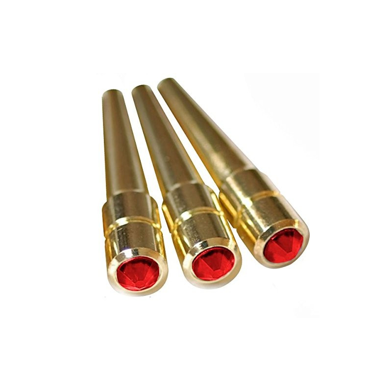 Red Austrian Crystal Brass cribbage pegs