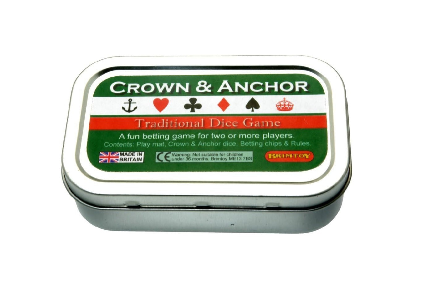 Crown & Anchor dice game in a  tin 