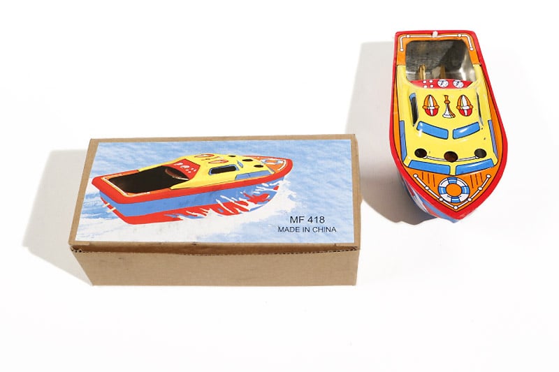 Pop Pop candle boat Tin Toy with packaging