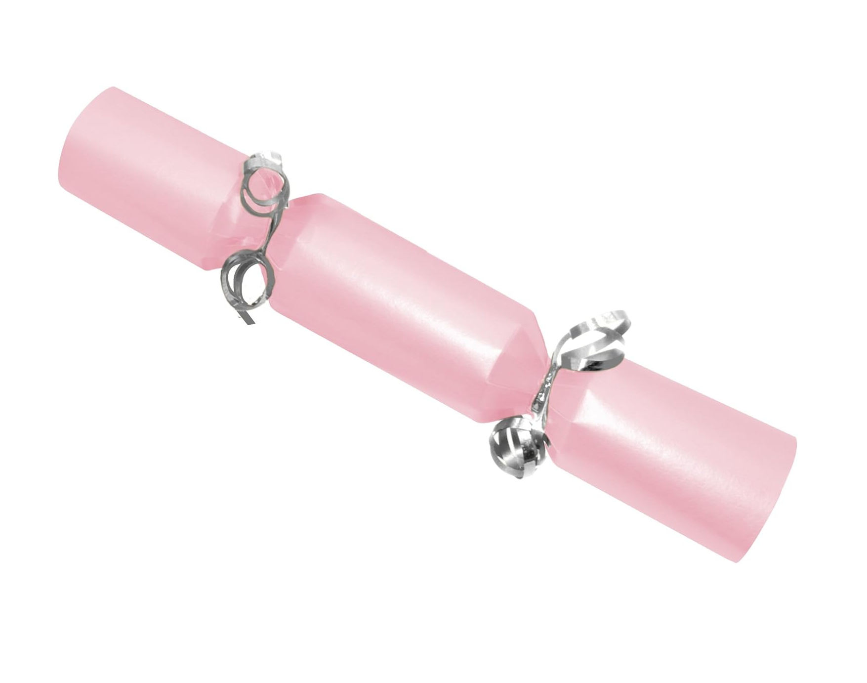 Pink cracker with silver ribbon