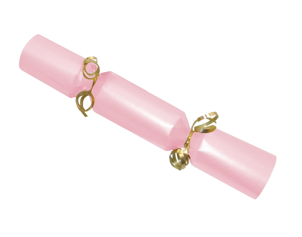 Pink cracker with gold ribbon