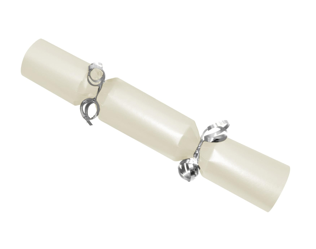 Cream cracker with silver ribbon