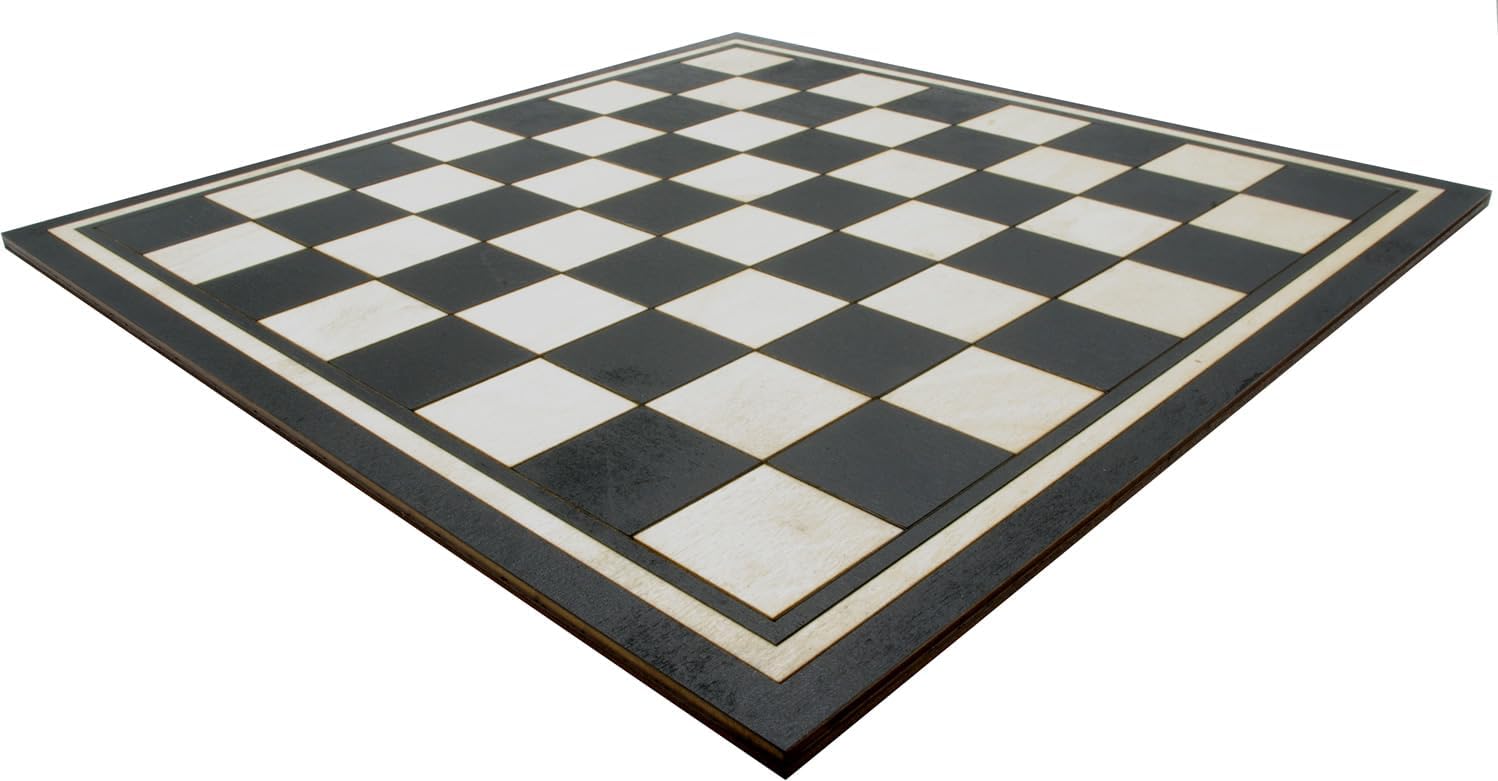 Wooden black and white chess board