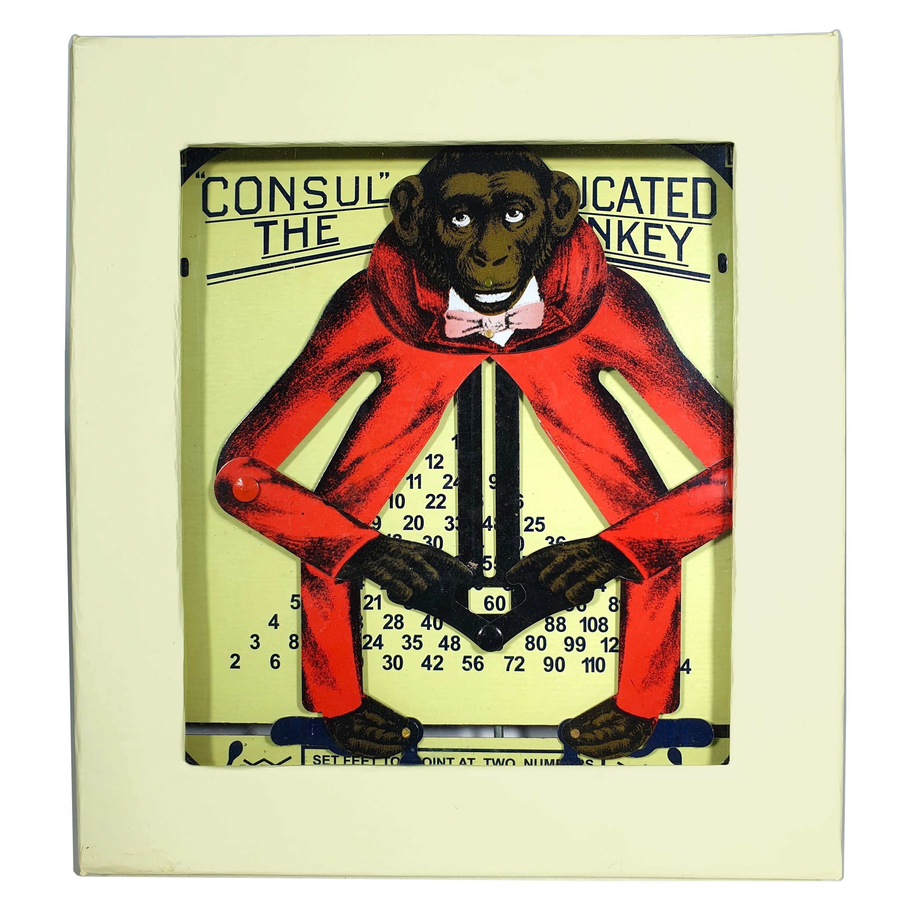 Consult the educated monkey tin toy 