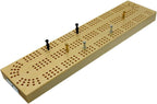 Continuous 3 track Wooden cribbage board with cribbage pegs 