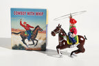 Cowboy on Horse tin toy with colourful packaging