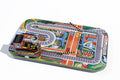 Cross Road Train With Barriers tin toy 