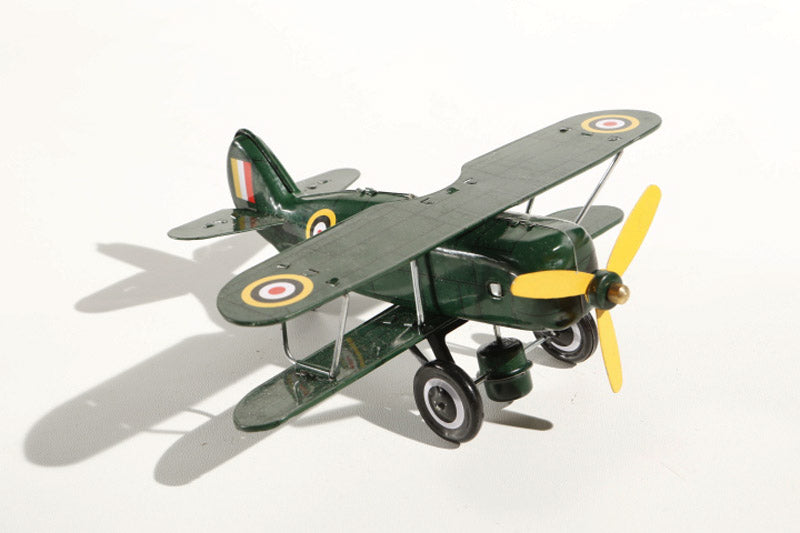 Curtiss Bi Plane tin toy - green plane