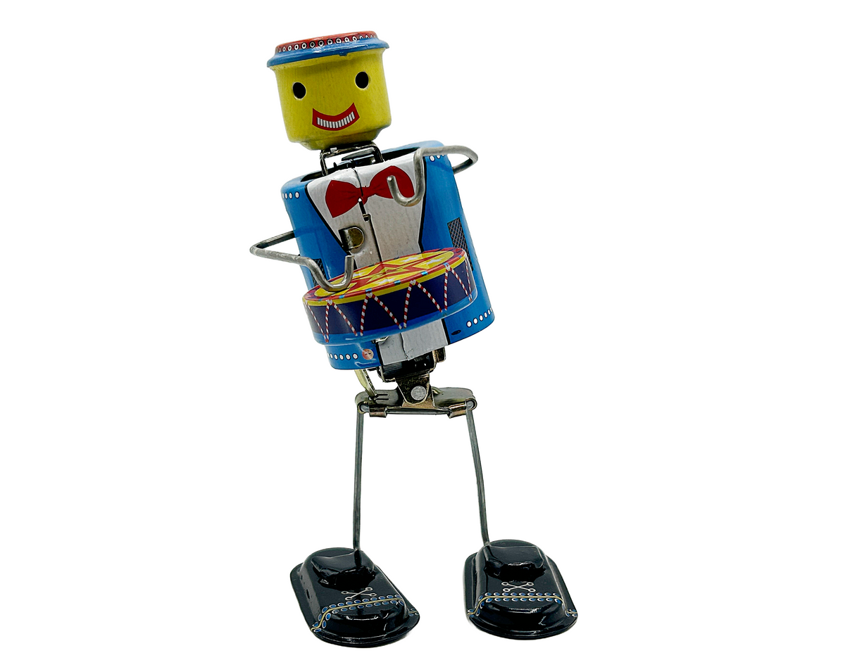 Dancing Robot Drummer tin toy - Collectable Tin Toy