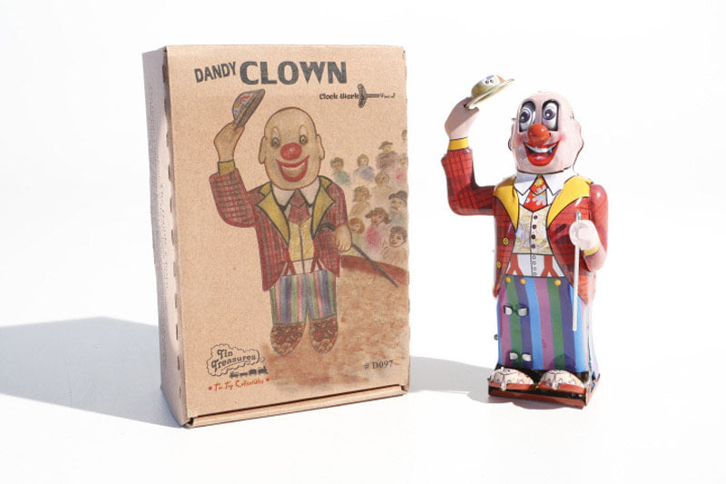  Dandy Clockwork Clown tin toy with packaging