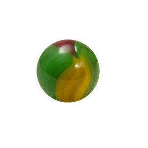 Dragon Green, Red and yellow glass marble