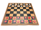 Chess/draughts board with playing pieces