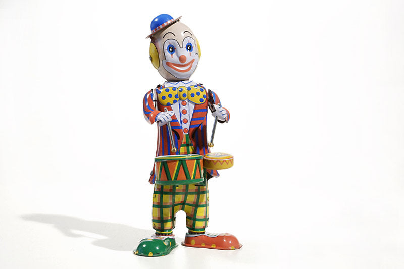 Drumming Clown tin toy